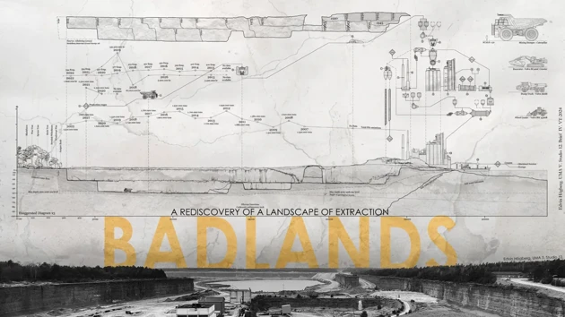 Illustration by student with the text "Badlands"