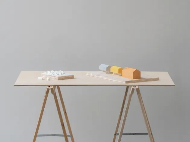 Models on a table