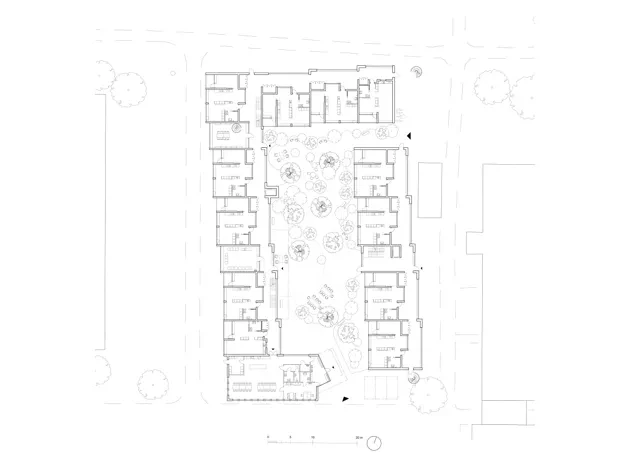 planritning av bostadsområde